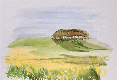 Watercolour painting of landscape